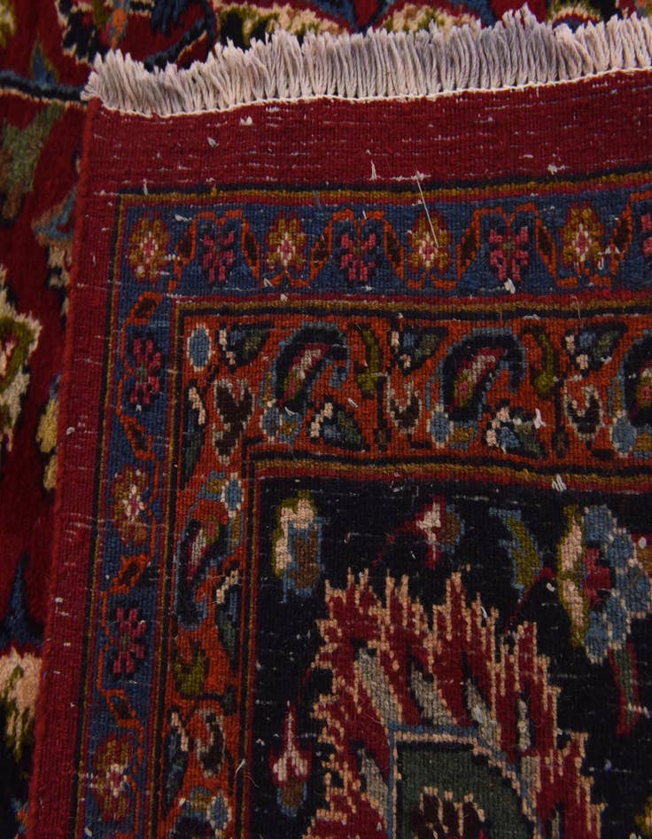 Detail image of  9' 8 x 12' 7  Hand Knotted Mashad Persian Wool Rug
