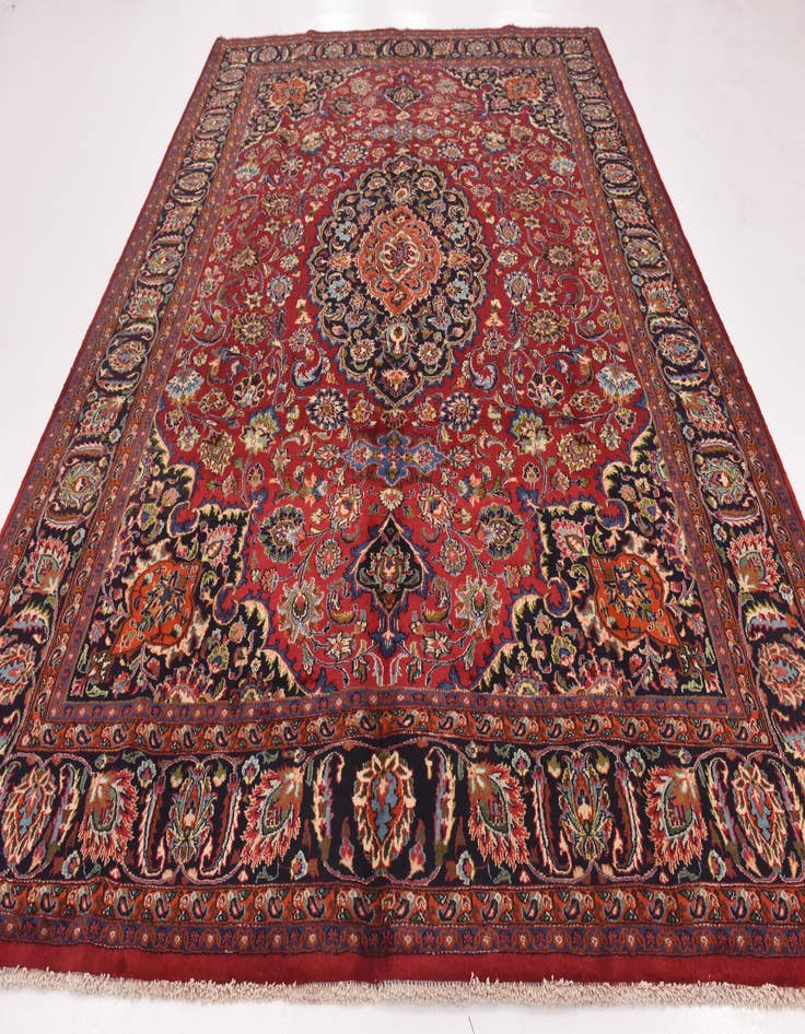 Detail image of  9' 8 x 12' 7  Hand Knotted Mashad Persian Wool Rug