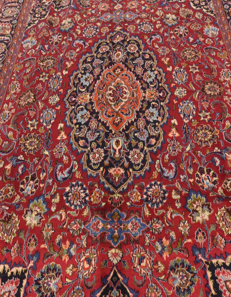 Detail image of  9' 8 x 12' 7  Hand Knotted Mashad Persian Wool Rug