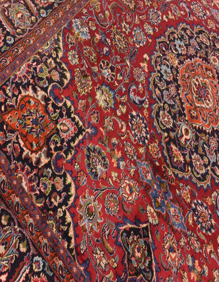 Detail image of  9' 8 x 12' 7  Hand Knotted Mashad Persian Wool Rug