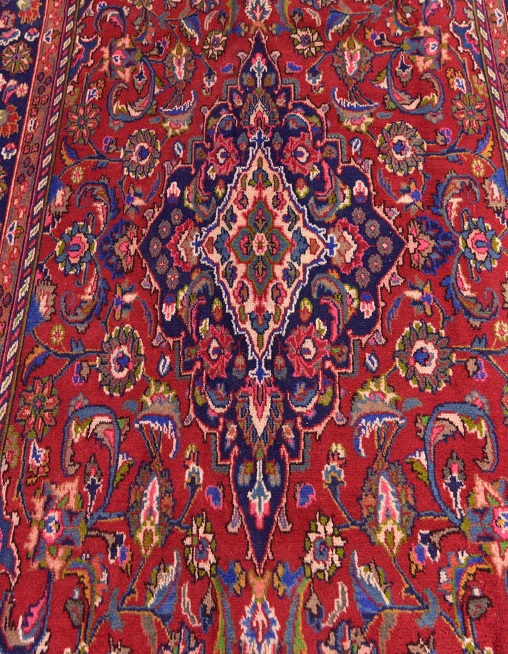 Detail image of  6' 3 x 9' 4  Hand Knotted Mashad Persian Wool Rug