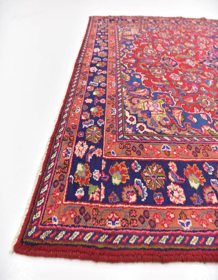 Detail image of  6' 3 x 9' 4  Hand Knotted Mashad Persian Wool Rug