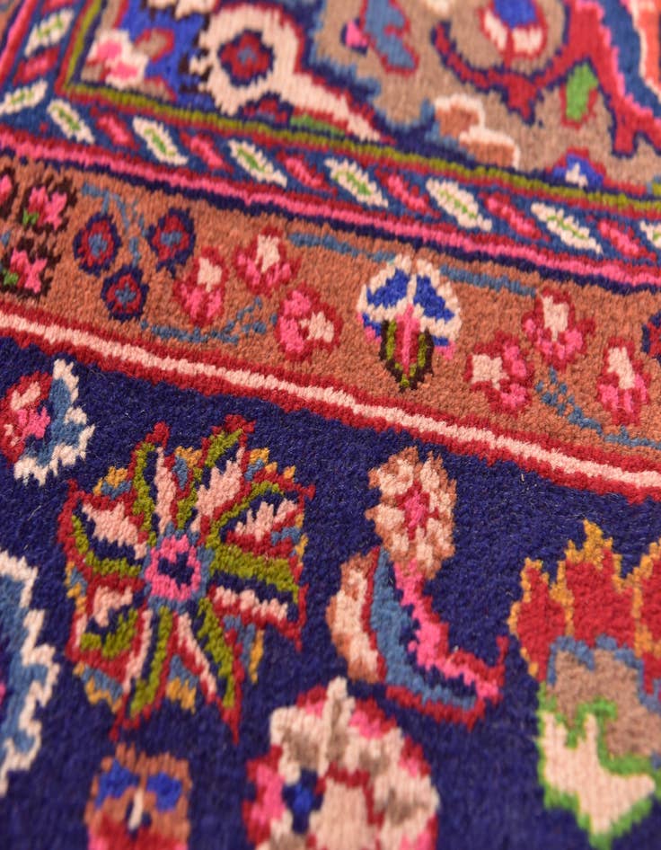 Detail image of  6' 3 x 9' 4  Hand Knotted Mashad Persian Wool Rug