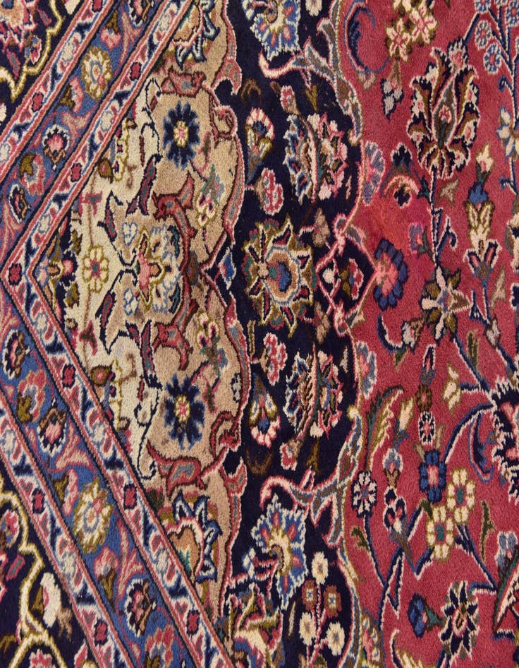 Detail image of  9' 9 x 13'  Hand Knotted Mashad Persian Wool Rug