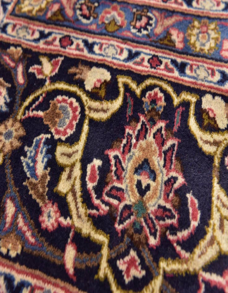 Detail image of  9' 9 x 13'  Hand Knotted Mashad Persian Wool Rug