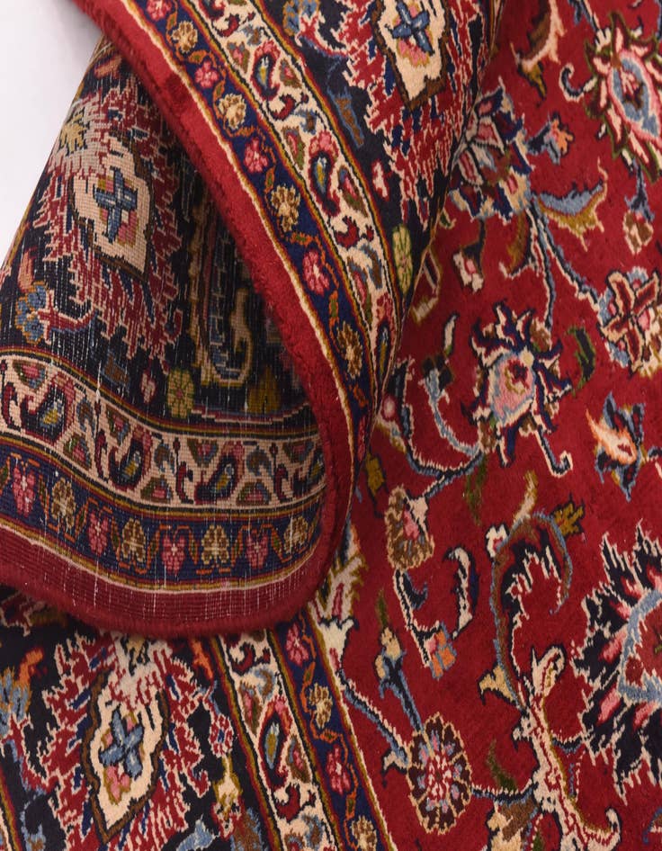 Detail image of  9' 6 x 12' 7  Hand Knotted Mashad Persian Wool Rug