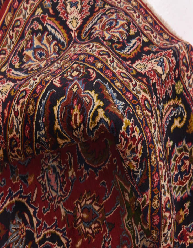 Detail image of  9' 6 x 12' 7  Hand Knotted Mashad Persian Wool Rug