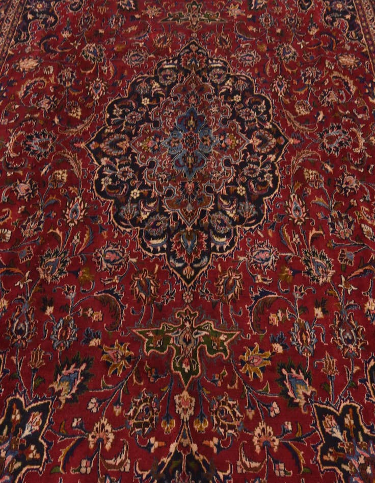 Detail image of  9' 6 x 12' 7  Hand Knotted Mashad Persian Wool Rug