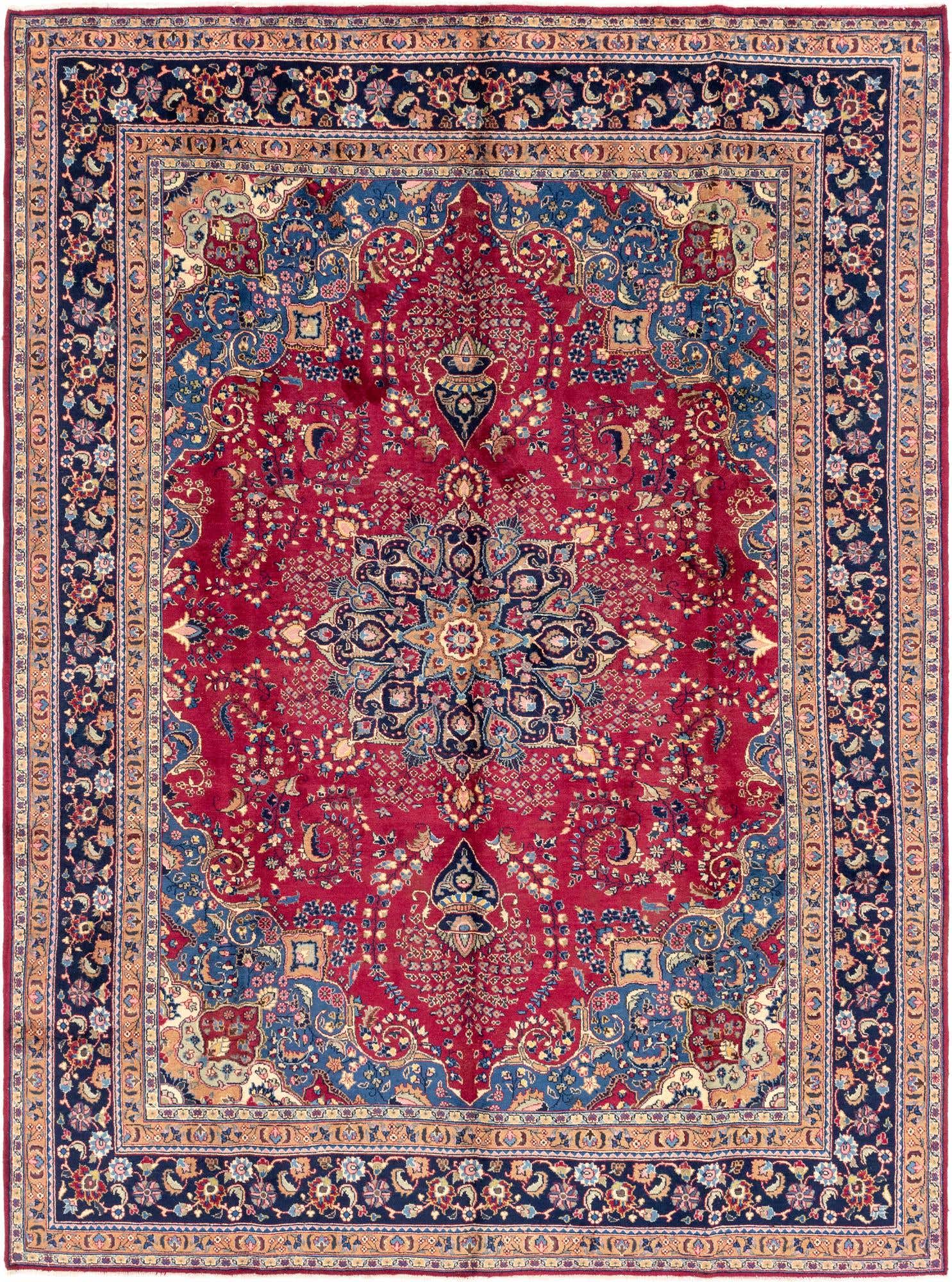 Primary image 9' 8 x 12' 8 Hand Knotted Mashad Persian Wool Rug