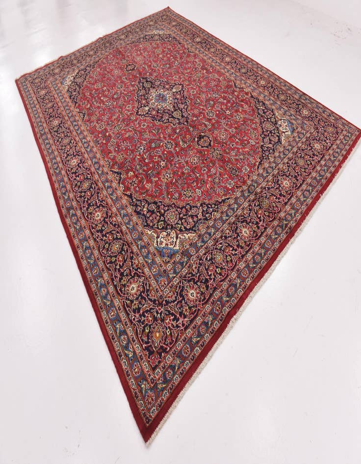 Detail image of  9' 8 x 12' 8  Hand Knotted Mashad Persian Wool Rug