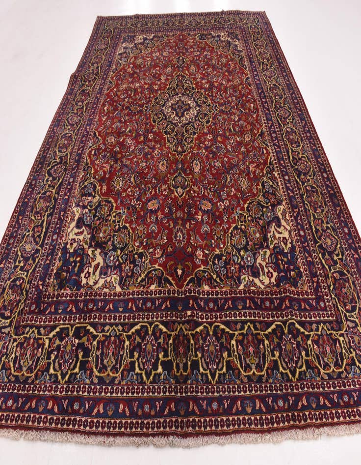 Detail image of  9' 6 x 12' 5  Hand Knotted Mashad Persian Wool Rug