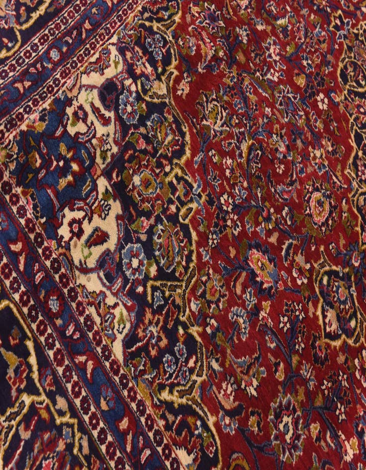 Detail image of  9' 6 x 12' 5  Hand Knotted Mashad Persian Wool Rug