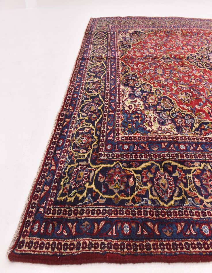 Detail image of  9' 6 x 12' 5  Hand Knotted Mashad Persian Wool Rug