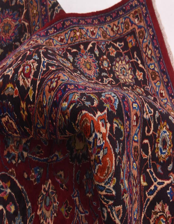 Detail image of  9' 7 x 12' 10  Hand Knotted Mashad Persian Wool Rug