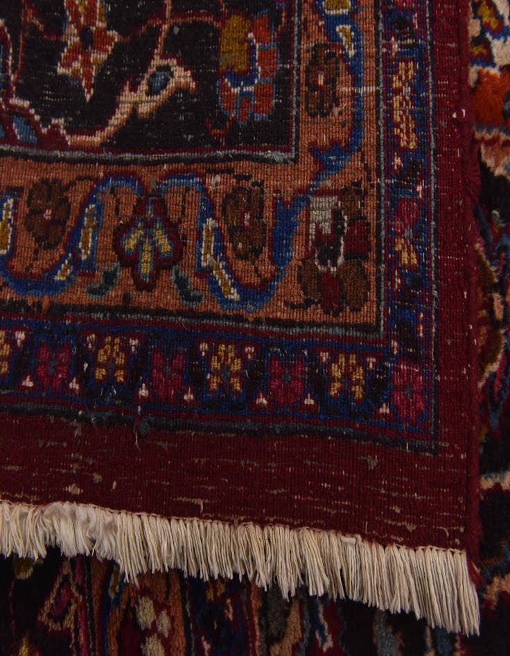 Detail image of  9' 7 x 12' 10  Hand Knotted Mashad Persian Wool Rug