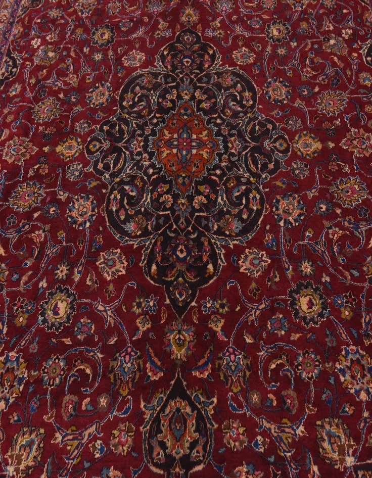 Detail image of  9' 7 x 12' 10  Hand Knotted Mashad Persian Wool Rug