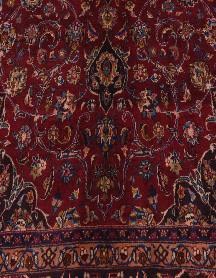 Detail image of  9' 7 x 12' 10  Hand Knotted Mashad Persian Wool Rug
