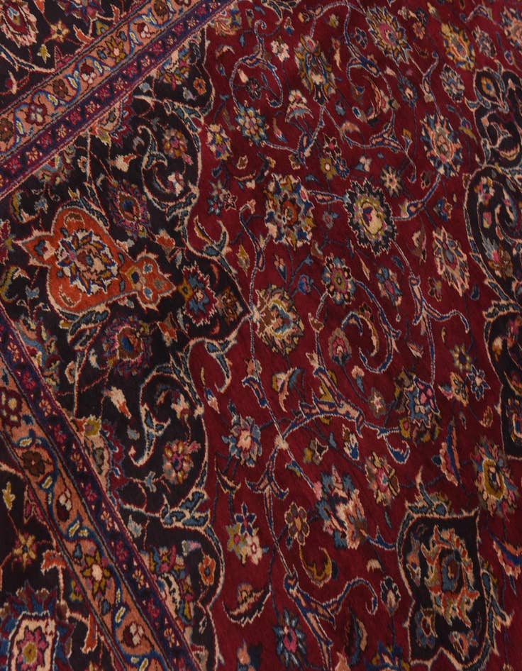 Detail image of  9' 7 x 12' 10  Hand Knotted Mashad Persian Wool Rug