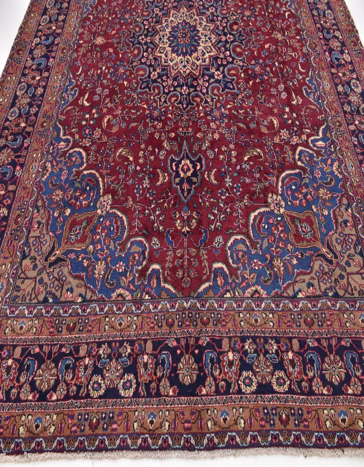 Detail image of  9' 9 x 12' 7  Hand Knotted Mashad Persian Wool Rug