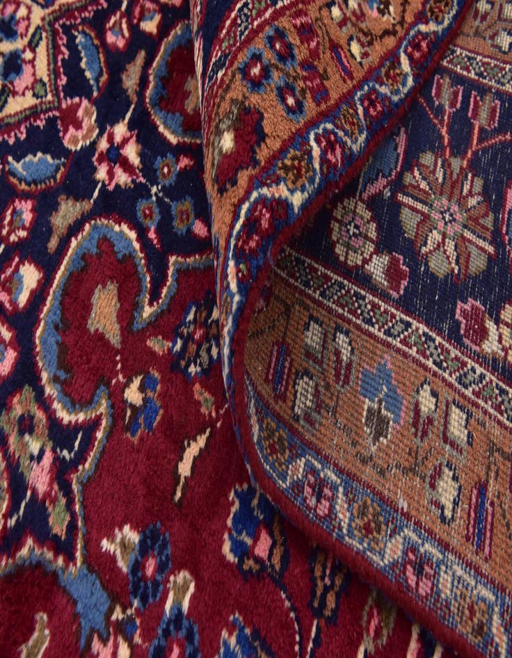 Detail image of  9' 9 x 12' 7  Hand Knotted Mashad Persian Wool Rug