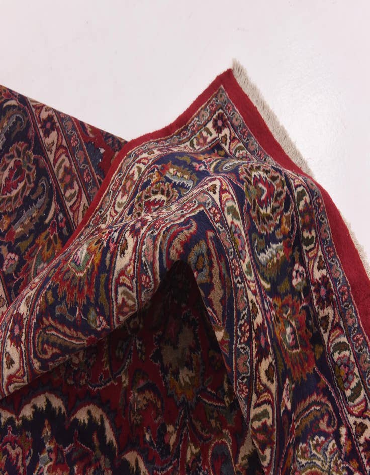 Detail image of  10' x 13' 2  Hand Knotted Mashad Persian Wool Rug