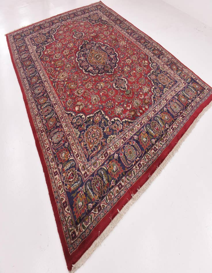 Detail image of  10' x 13' 2  Hand Knotted Mashad Persian Wool Rug