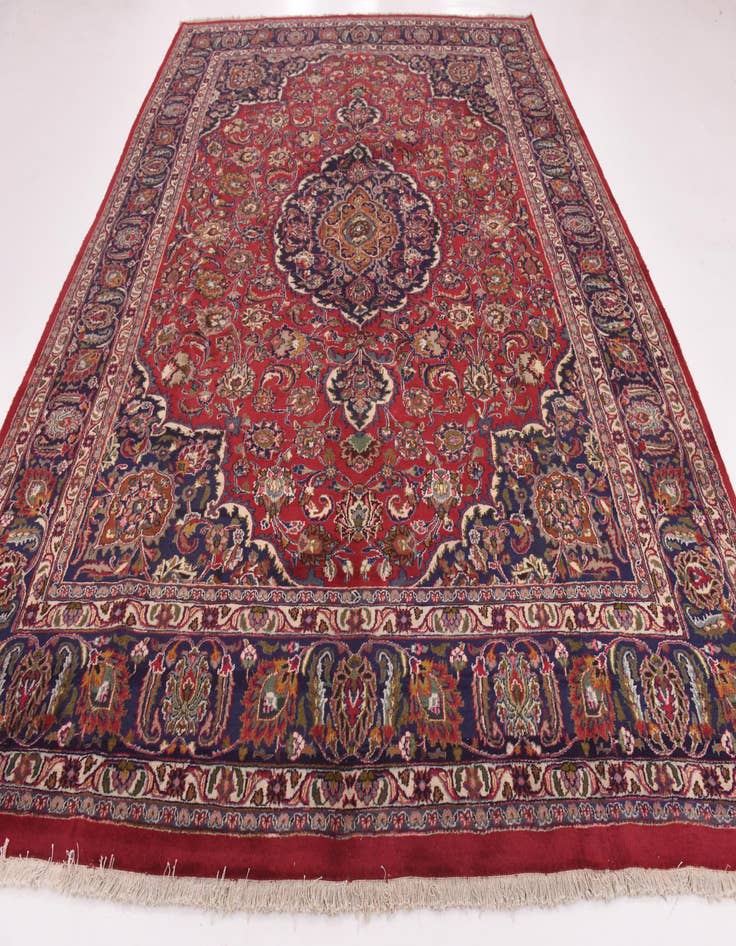 Detail image of  10' x 13' 2  Hand Knotted Mashad Persian Wool Rug