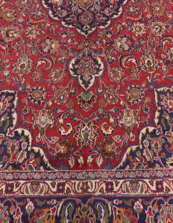 Detail image of  10' x 13' 2  Hand Knotted Mashad Persian Wool Rug