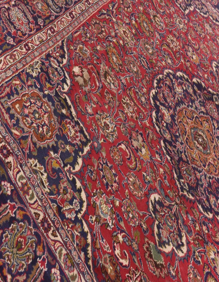 Detail image of  10' x 13' 2  Hand Knotted Mashad Persian Wool Rug