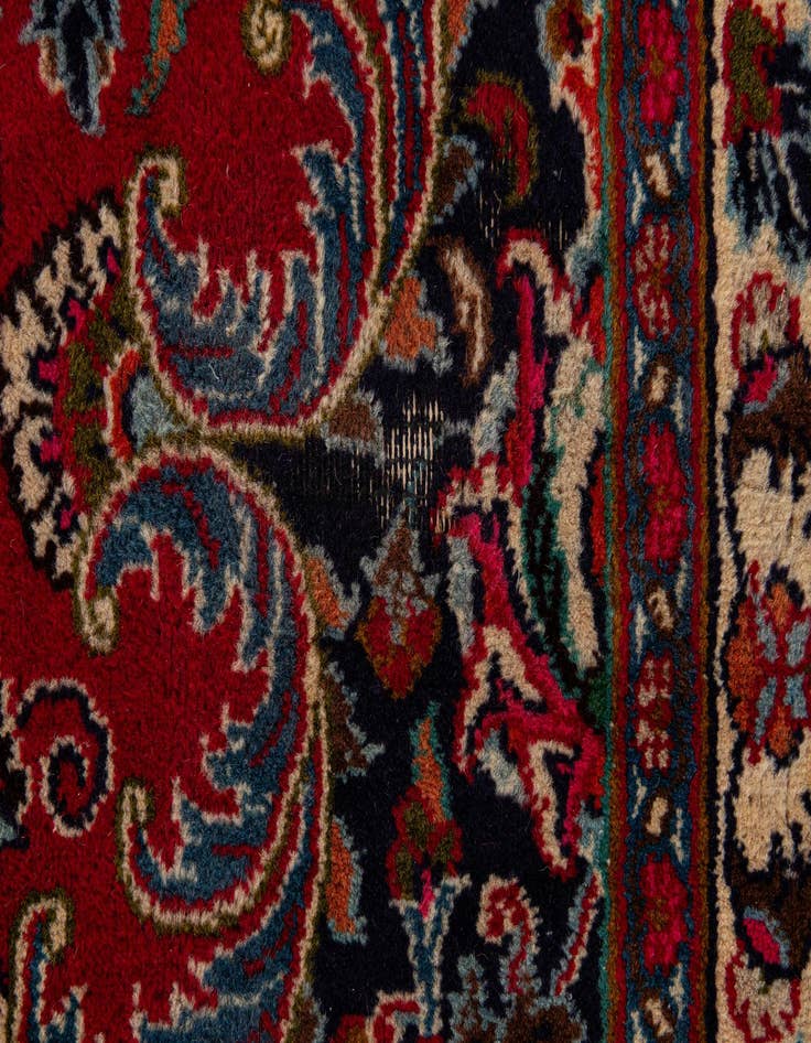 Detail image of  9' 7 x 12' 10  Hand Knotted Mashad Persian Wool Rug