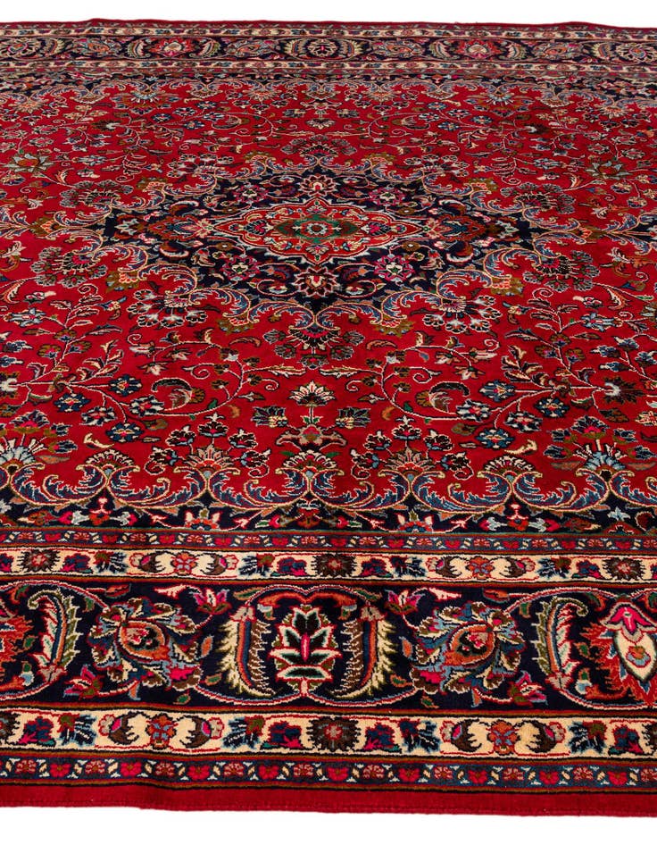 Detail image of  9' 7 x 12' 10  Hand Knotted Mashad Persian Wool Rug