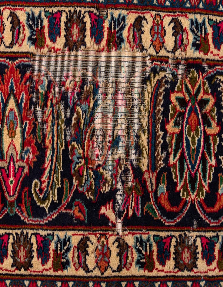 Detail image of  9' 7 x 12' 10  Hand Knotted Mashad Persian Wool Rug