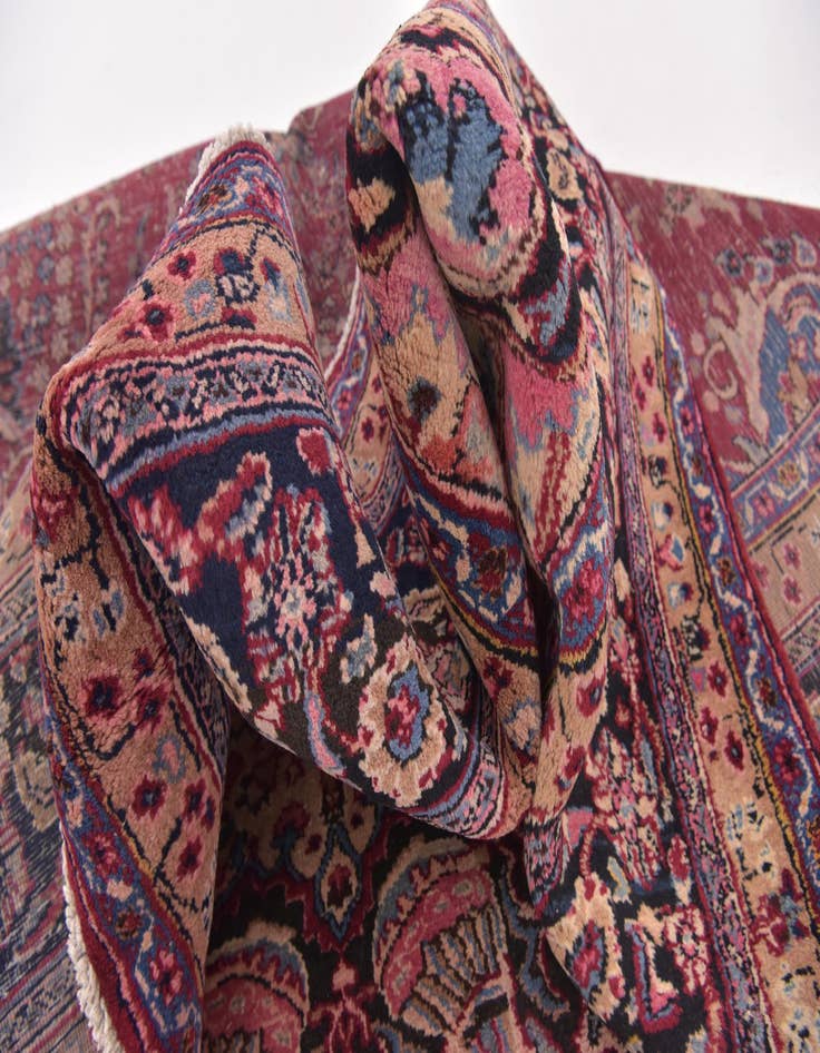 Detail image of  9' 6 x 12' 6  Hand Knotted Mashad Persian Wool Rug