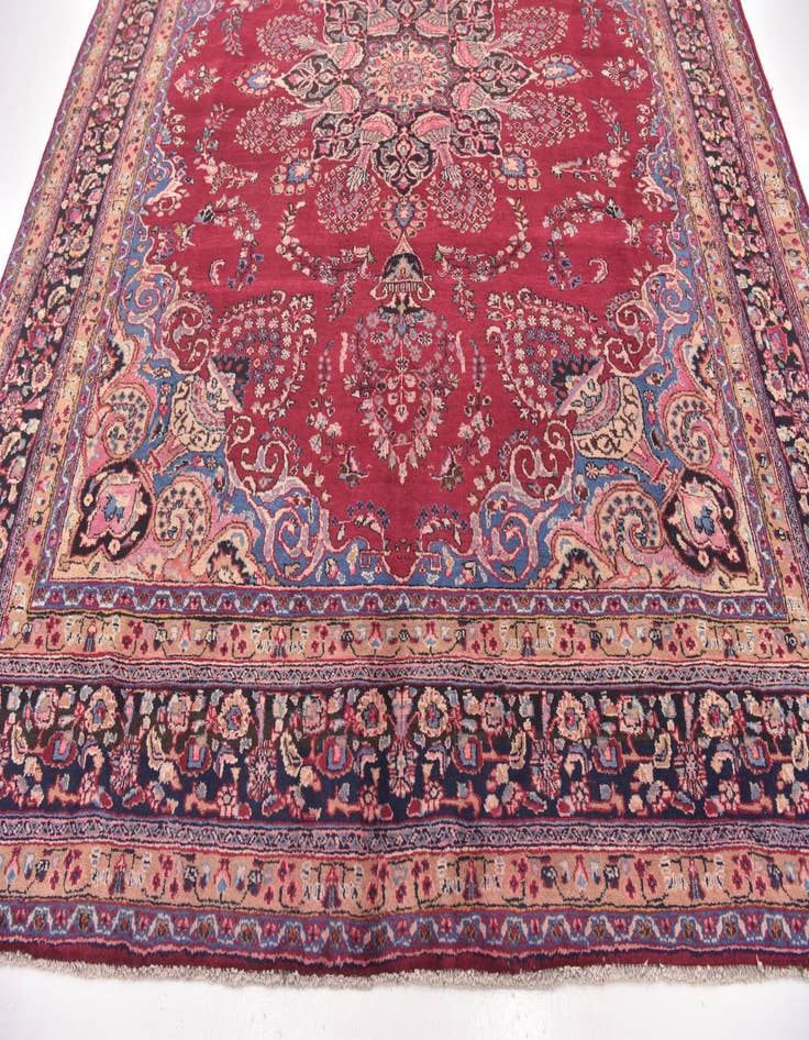 Detail image of  9' 6 x 12' 6  Hand Knotted Mashad Persian Wool Rug