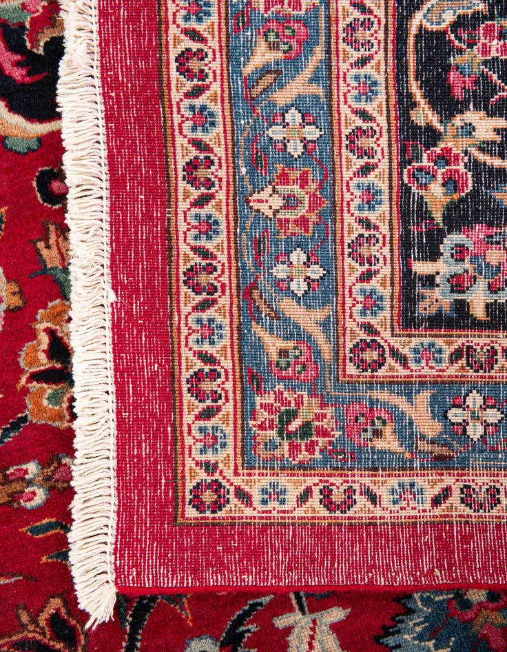 Detail image of  9' 8 x 12' 6  Hand Knotted Mashad Persian Wool Rug