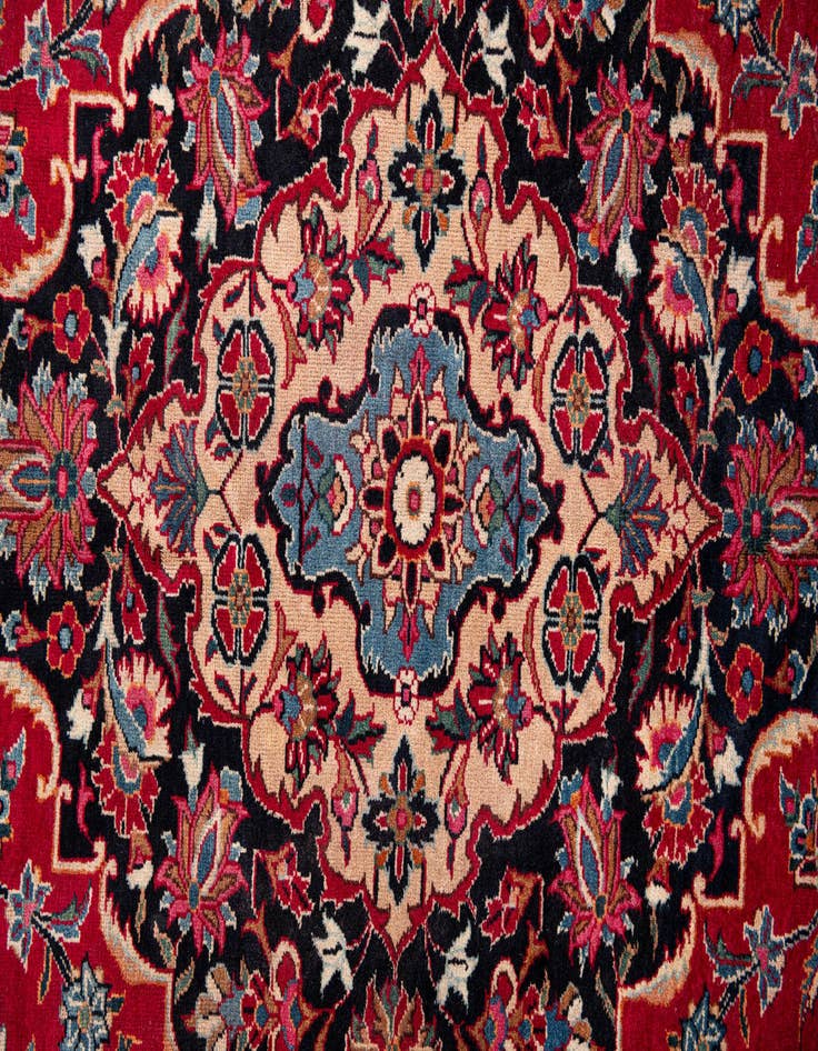 Detail image of  9' 8 x 12' 6  Hand Knotted Mashad Persian Wool Rug