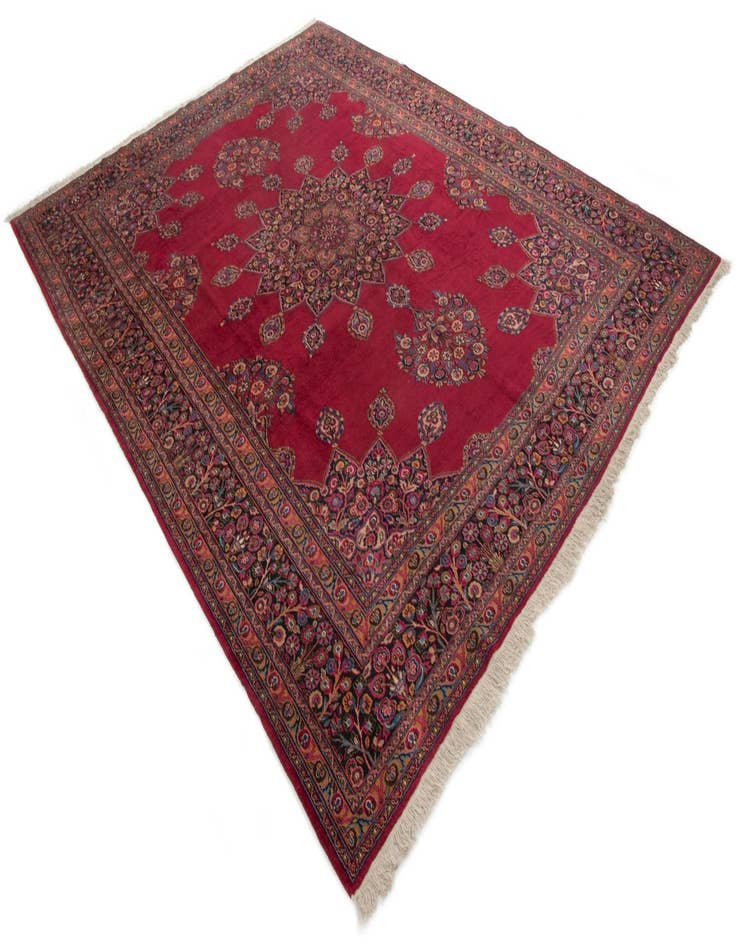 Detail image of  10' 6 x 13' 7  Hand Knotted Mashad Persian Wool Rug