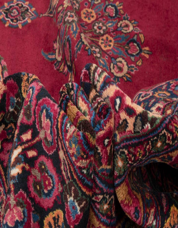 Detail image of  10' 6 x 13' 7  Hand Knotted Mashad Persian Wool Rug