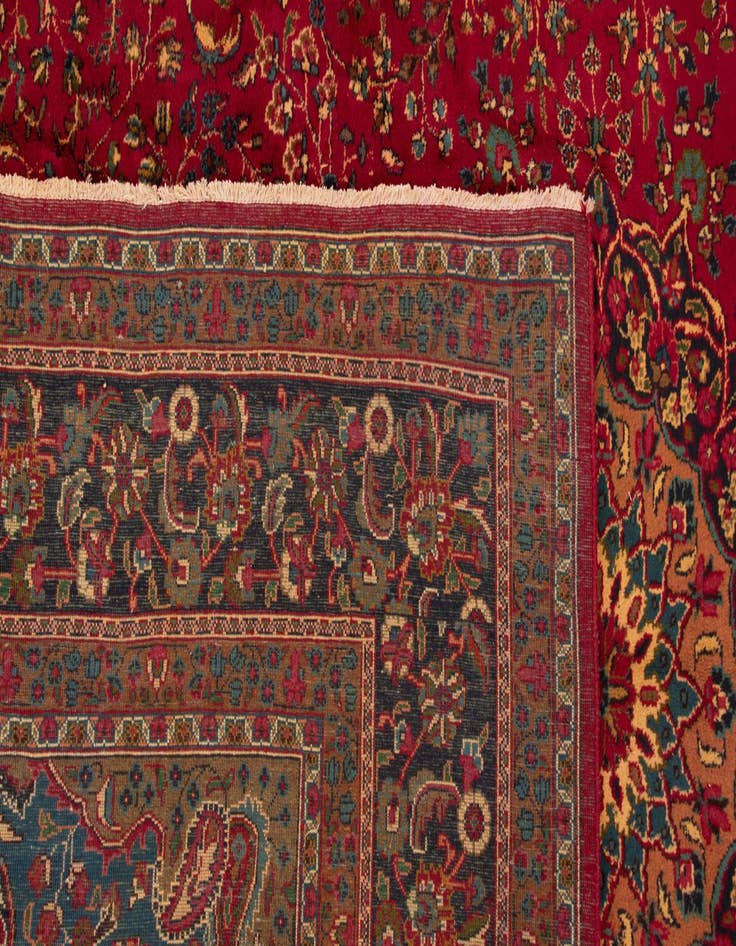 Detail image of  9' 8 x 12' 8  Hand Knotted Mashad Persian Wool Rug