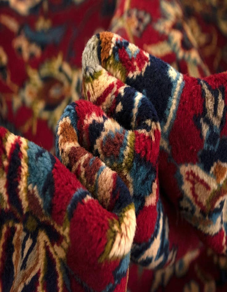 Detail image of  7' 11 x 11' 6  Hand Knotted Mashad Persian Wool Rug