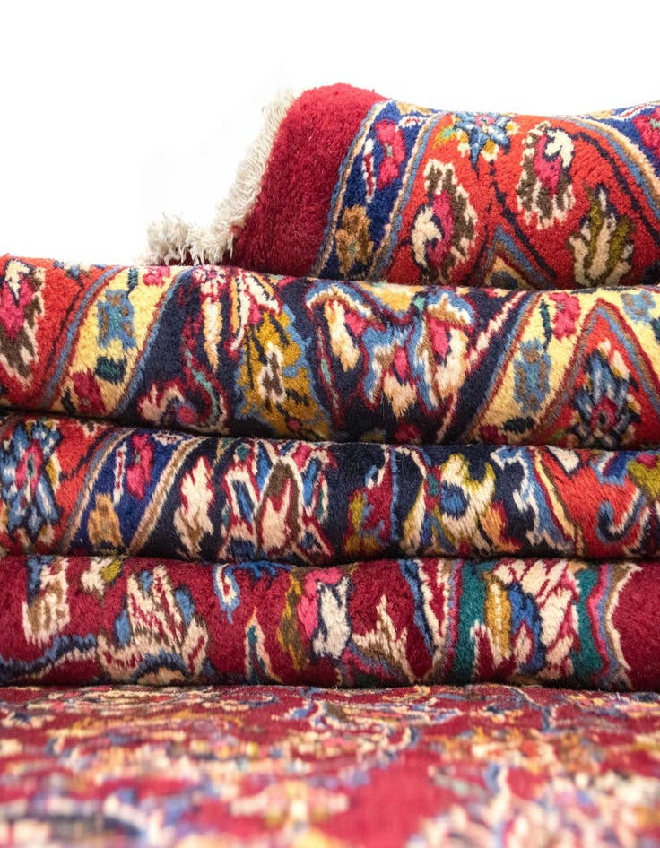 Detail image of  9' 6 x 13' 1  Hand Knotted Mashad Persian Wool Rug