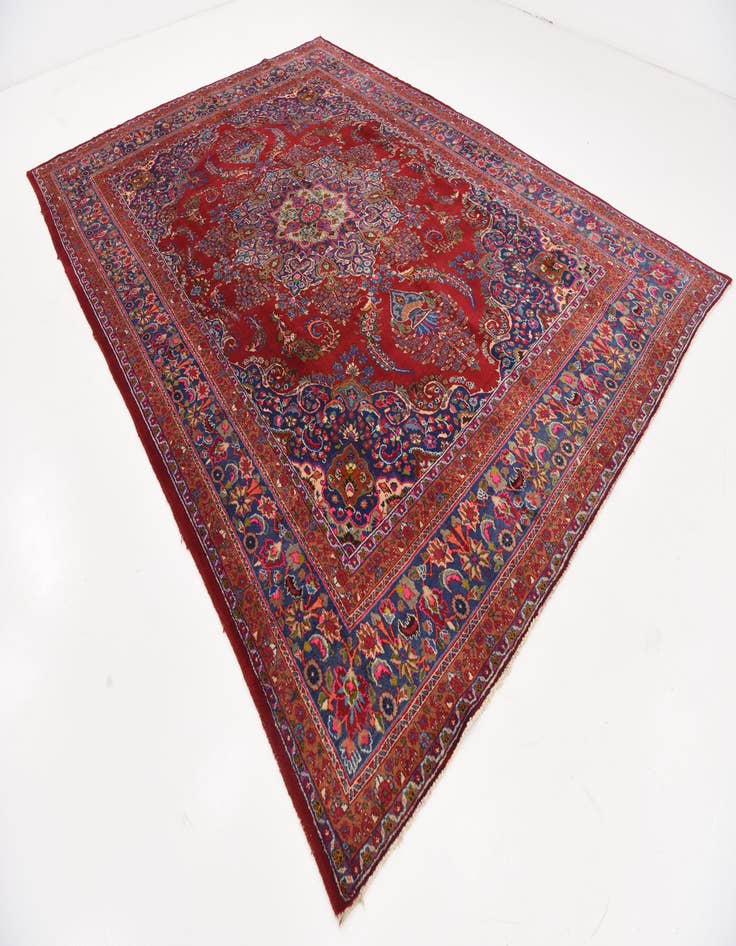 Detail image of  9' 7 x 13' 3  Hand Knotted Mashad Persian Wool Rug