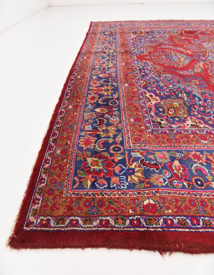 Detail image of  9' 7 x 13' 3  Hand Knotted Mashad Persian Wool Rug