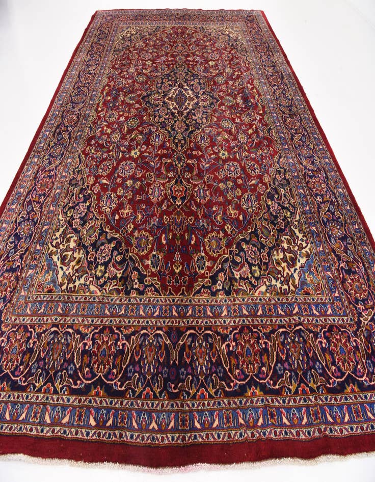 Detail image of  9' 7 x 13' 2  Hand Knotted Mashad Persian Wool Rug