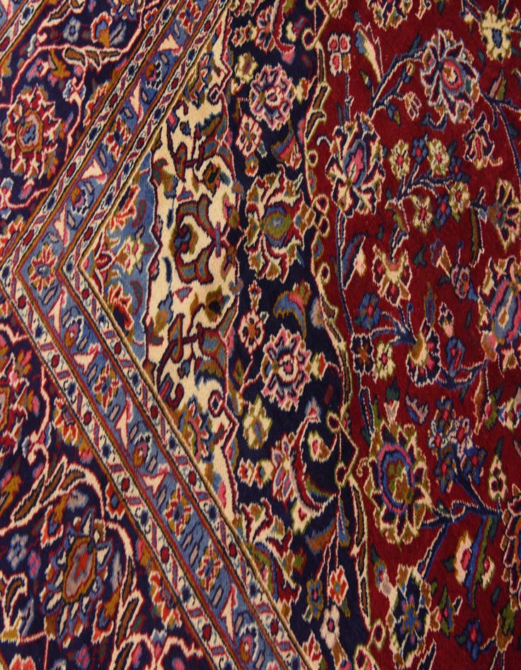 Detail image of  9' 7 x 13' 2  Hand Knotted Mashad Persian Wool Rug