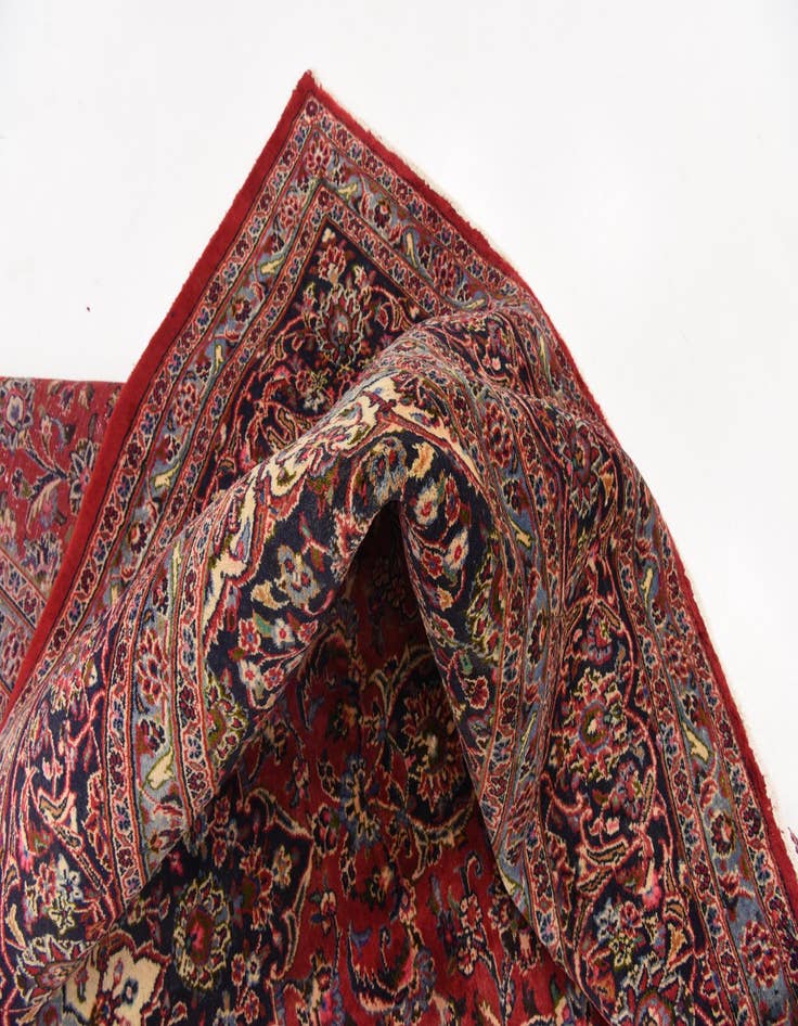 Detail image of  9' 9 x 12' 9  Hand Knotted Mashad Persian Wool Rug