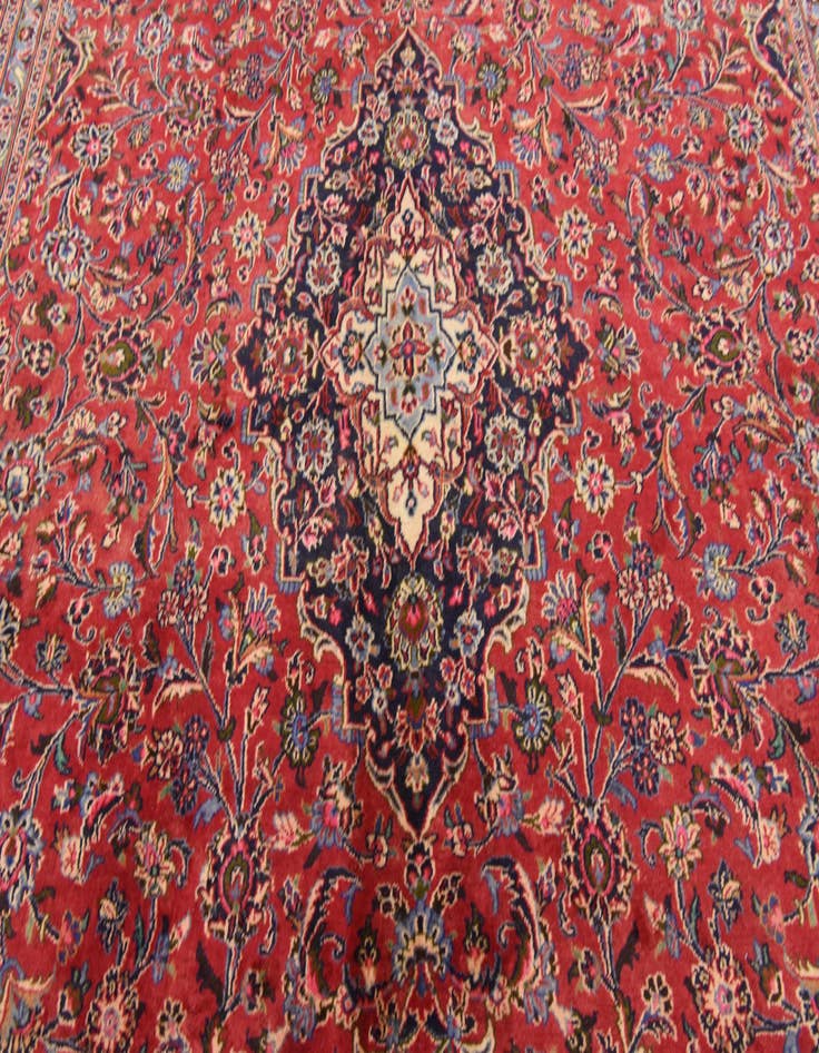 Detail image of  9' 9 x 12' 9  Hand Knotted Mashad Persian Wool Rug