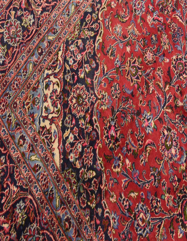 Detail image of  9' 9 x 12' 9  Hand Knotted Mashad Persian Wool Rug