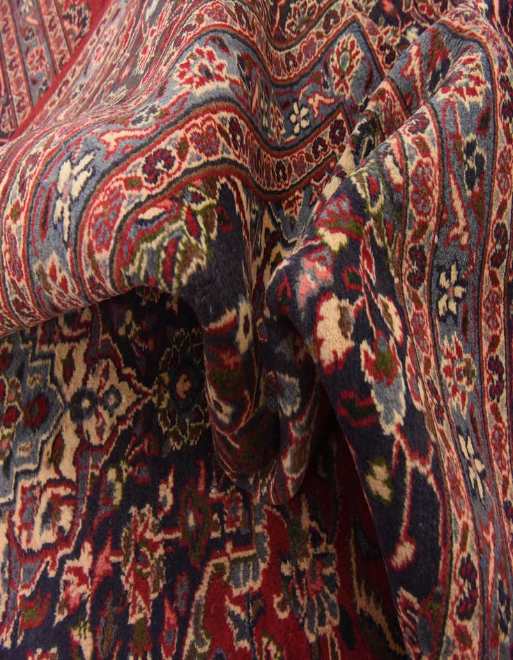 Detail image of  9' 9 x 12' 6  Hand Knotted Mashad Persian Wool Rug