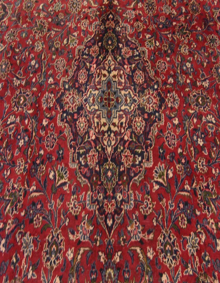 Detail image of  9' 9 x 12' 6  Hand Knotted Mashad Persian Wool Rug